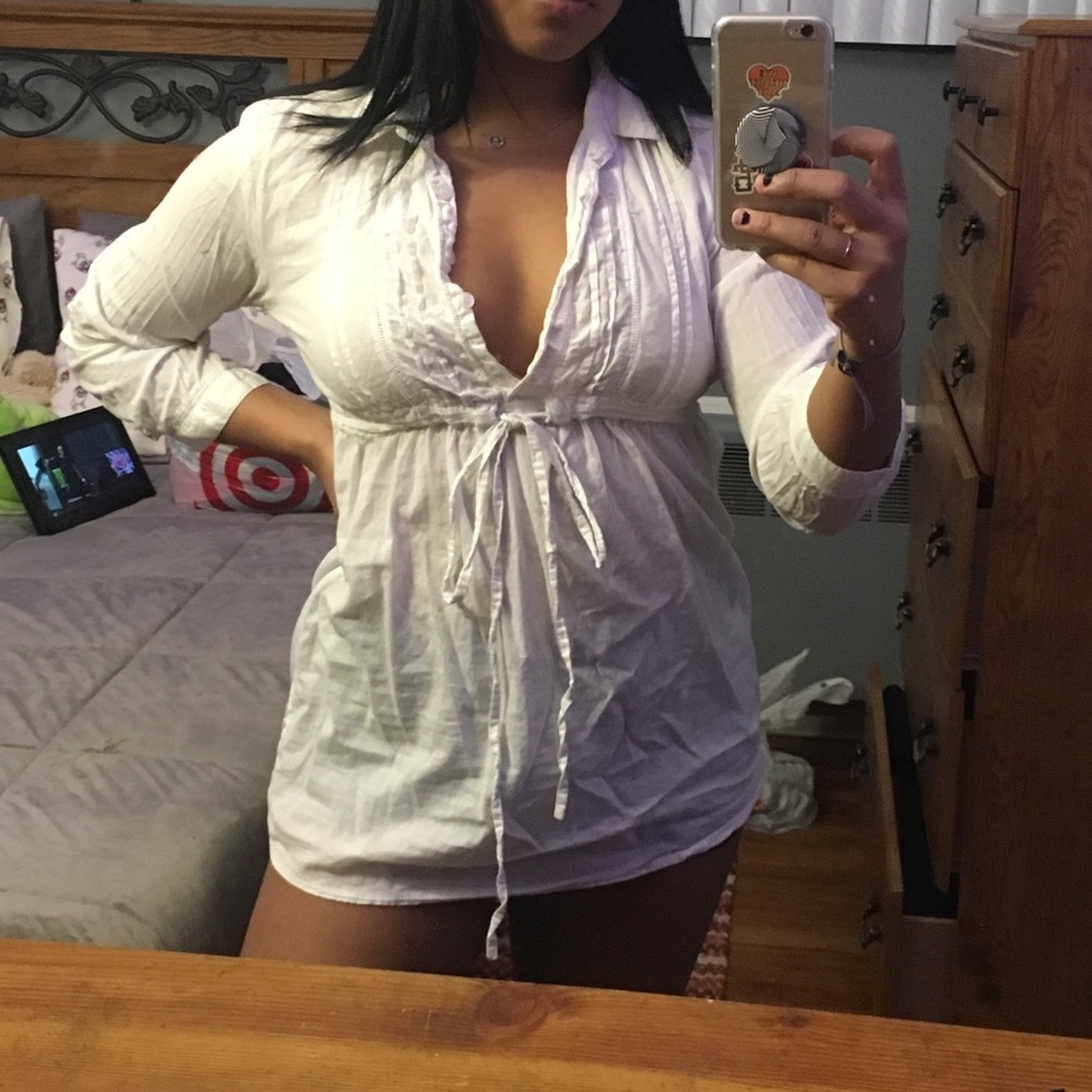 Babydoll White Blouse Forever 21